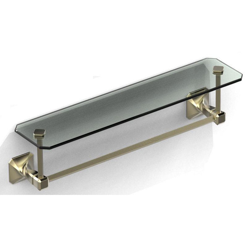 Bathroom Metal Towel Rack na May Glass Panel