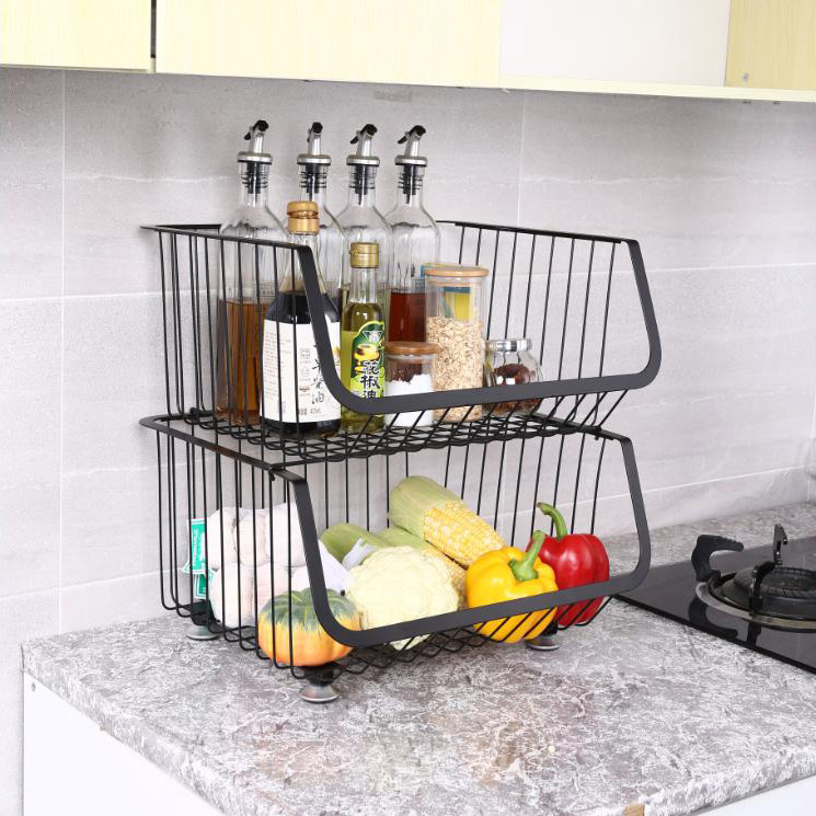 Basket na hindi kinakalawang na asero na multifunctional na imbakan ng kusina