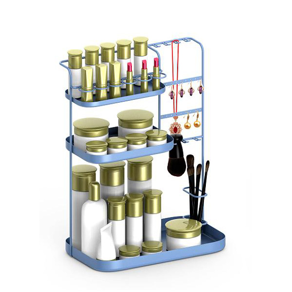 Tatlong Layers Cosmetics Alahas Storage Rack